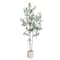 5ft. Artificial Minimalist Olive Tree in White Decorative Planter